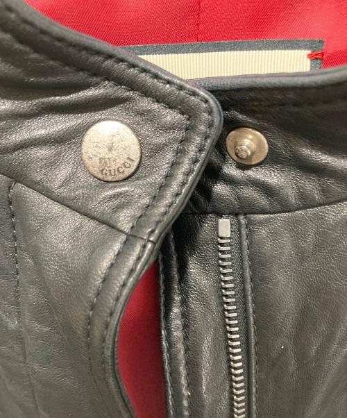 GUCCI（グッチ）GUCCI (グッチ) シングルライダースジャケット ブラック サイズ:38の古着・服飾アイテム