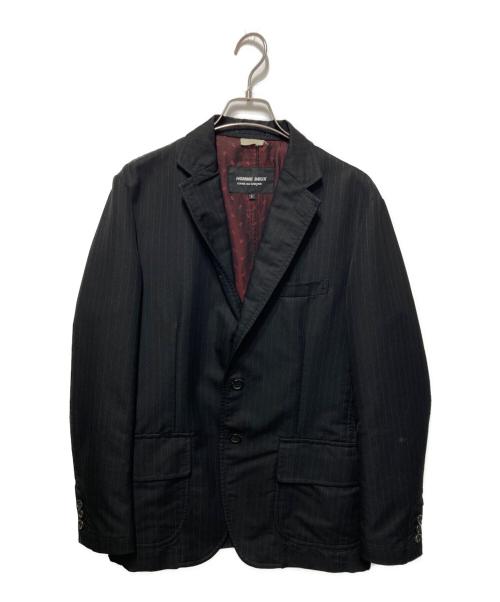 COMME des GARCONS HOMME DEUX（コムデギャルソン オム ドゥ）COMME des GARCONS HOMME DEUX (コムデギャルソン オム ドゥ) ストライプジャケット ブラック サイズ:sの古着・服飾アイテム