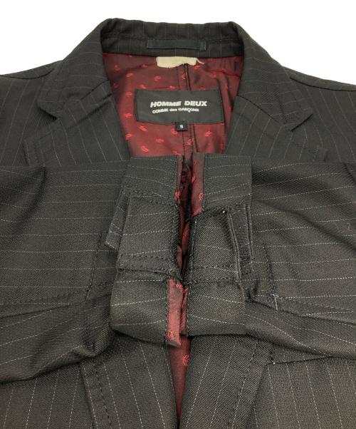 COMME des GARCONS HOMME DEUX（コムデギャルソン オム ドゥ）COMME des GARCONS HOMME DEUX (コムデギャルソン オム ドゥ) ストライプジャケット ブラック サイズ:sの古着・服飾アイテム