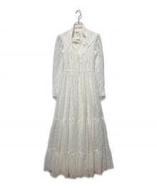gunne sax（ガ二―サックス）の古着「フラワーレースワンピース」｜ホワイト