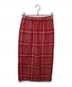 tricot COMME des GARCONSトリココムデギャルソン）の古着「ウールチェックスカート」｜レッド