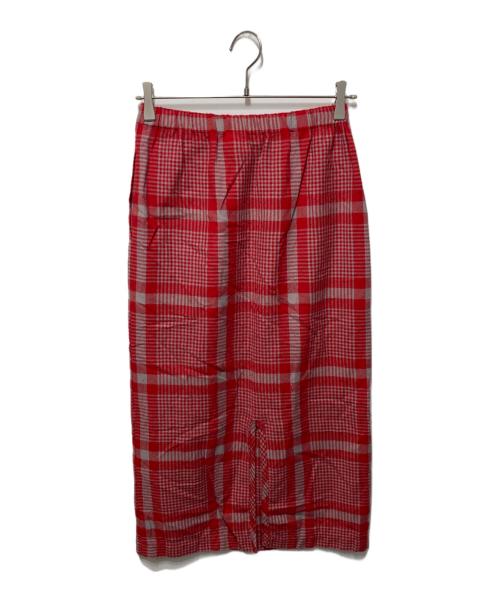 tricot COMME des GARCONS（トリココムデギャルソン）tricot COMME des GARCONS (トリココムデギャルソン) ウールチェックスカート レッド サイズ:FREEの古着・服飾アイテム