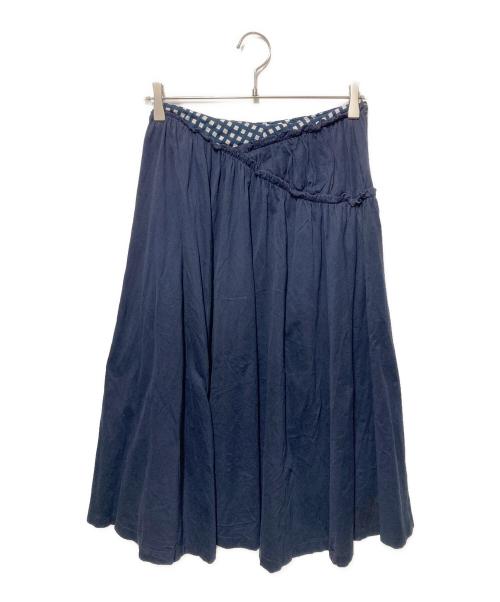 ISSEY MIYAKE（イッセイミヤケ）ISSEY MIYAKE (イッセイミヤケ) ギャザースカート ネイビー サイズ:1の古着・服飾アイテム