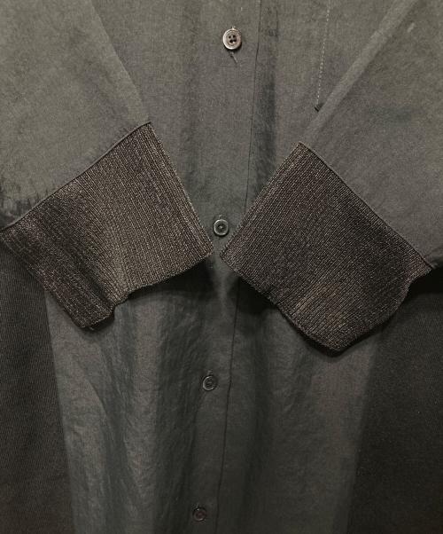 FRED PERRY（フレッドペリー）FRED PERRY (フレッドペリー) Sheer Knit Paneled Shirt Dress/シアーニットパネルドレス ブラック サイズ:36の古着・服飾アイテム