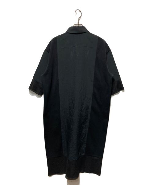 FRED PERRY（フレッドペリー）FRED PERRY (フレッドペリー) Sheer Knit Paneled Shirt Dress/シアーニットパネルドレス ブラック サイズ:36の古着・服飾アイテム