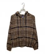 BoTTボット）の古着「HEAVY CHECK ZIP HOODIE」｜ブラウン×ブラック