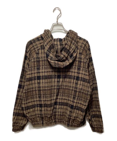 BoTT（ボット）BoTT (ボット) HEAVY CHECK ZIP HOODIE ブラウン×ブラック サイズ:Lの古着・服飾アイテム