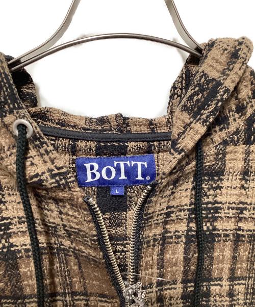 BoTT（ボット）BoTT (ボット) HEAVY CHECK ZIP HOODIE ブラウン×ブラック サイズ:Lの古着・服飾アイテム