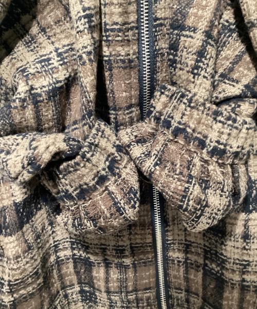 BoTT（ボット）BoTT (ボット) HEAVY CHECK ZIP HOODIE ブラウン×ブラック サイズ:Lの古着・服飾アイテム