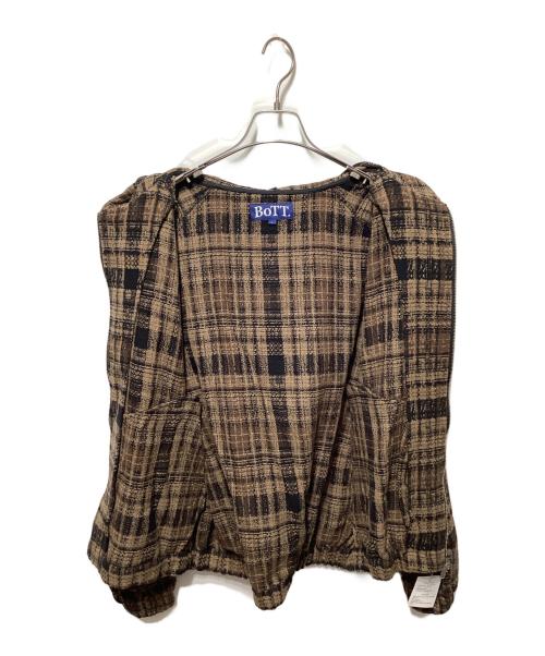 BoTT（ボット）BoTT (ボット) HEAVY CHECK ZIP HOODIE ブラウン×ブラック サイズ:Lの古着・服飾アイテム