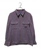 BoTTボット）の古着「Zip-up Flannel Shirt/ジップアップフランネルシャツ」｜ブルー×レッド