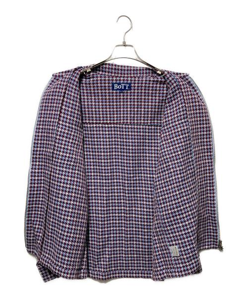 BoTT（ボット）BoTT (ボット) Zip-up Flannel Shirt/ジップアップフランネルシャツ ブルー×レッド サイズ:Lの古着・服飾アイテム