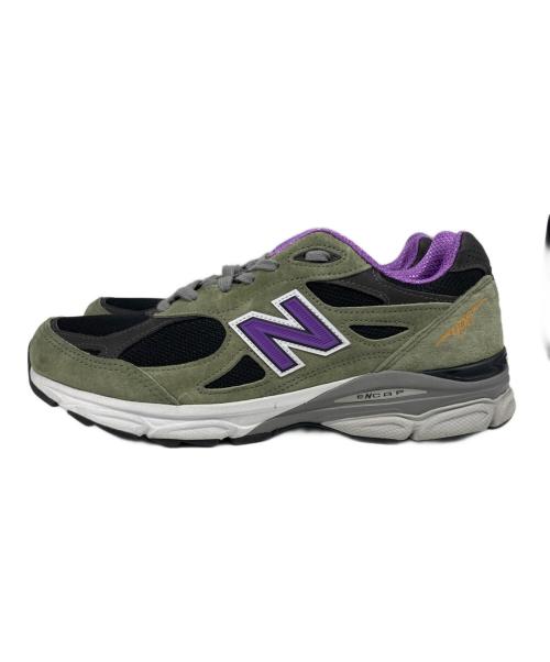 NEW BALANCE（ニューバランス）NEW BALANCE (ニューバランス) ローカットスニーカー カーキ×パープル サイズ:27の古着・服飾アイテム