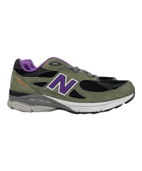 NEW BALANCE（ニューバランス）NEW BALANCE (ニューバランス) ローカットスニーカー カーキ×パープル サイズ:27の古着・服飾アイテム
