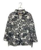 Ameriアメリ）の古着「UND BOTANICAL JACQUARD BLOUSE」｜ホワイト×ブラック