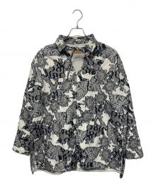 Ameri（アメリ）の古着「UND BOTANICAL JACQUARD BLOUSE」｜ホワイト×ブラック