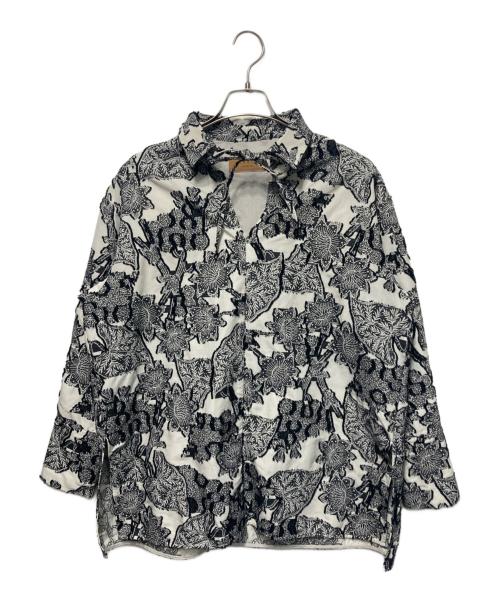 Ameri（アメリ）Ameri (アメリ) UND BOTANICAL JACQUARD BLOUSE ホワイト×ブラック サイズ:freeの古着・服飾アイテム