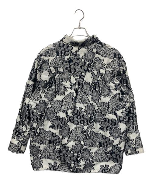 Ameri（アメリ）Ameri (アメリ) UND BOTANICAL JACQUARD BLOUSE ホワイト×ブラック サイズ:freeの古着・服飾アイテム