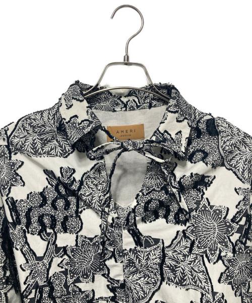 Ameri（アメリ）Ameri (アメリ) UND BOTANICAL JACQUARD BLOUSE ホワイト×ブラック サイズ:freeの古着・服飾アイテム