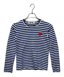 PLAY COMME des GARCONS（プレイコムデギャルソン）の古着「ボーダーワッペンL/S TEE」｜ブルー