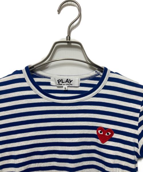 PLAY COMME des GARCONS（プレイコムデギャルソン）PLAY COMME des GARCONS (プレイコムデギャルソン) ボーダーワッペンL/S TEE ブルー サイズ:Sの古着・服飾アイテム