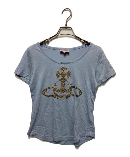 Vivienne Westwood RED LABEL（ヴィヴィアンウエストウッドレッドレーベル）Vivienne Westwood RED LABEL (ヴィヴィアンウエストウッドレッドレーベル) オーブプリントTEE ブルー サイズ:2の古着・服飾アイテム