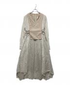 Ameriアメリ）の古着「WASHI LAYERED DRESS」｜ベージュ×ホワイト