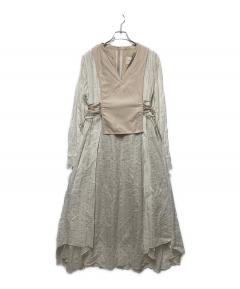 中古・古着通販】Ameri (アメリ) WASHI LAYERED DRESS ベージュ
