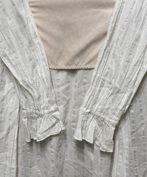 Ameri（アメリ）Ameri (アメリ) WASHI LAYERED DRESS ベージュ×ホワイト サイズ:Ｍの古着・服飾アイテム