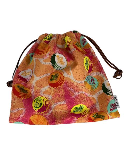 LOEWE（ロエベ）LOEWE (ロエベ) Paulas Ibiza (ポーラズ・イビザ) ドローストリングポーチ オレンジの古着・服飾アイテム