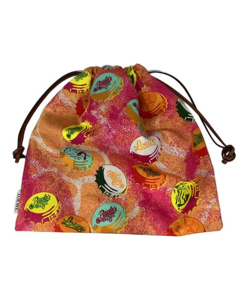 LOEWE（ロエベ）LOEWE (ロエベ) Paulas Ibiza (ポーラズ・イビザ) ドローストリングポーチ オレンジの古着・服飾アイテム