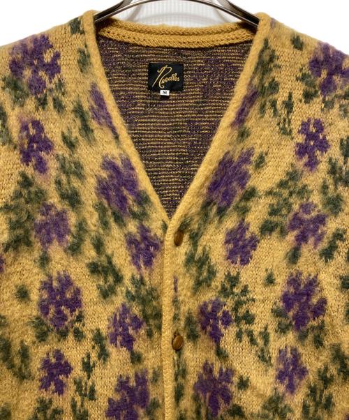 Needles（ニードルズ）Needles (ニードルズ) Mohair Cardigan - Flower イエロー×パープル サイズ:Mの古着・服飾アイテム