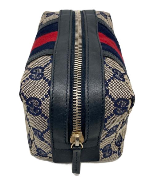 GUCCI（グッチ）GUCCI (グッチ) ポーチ ネイビーの古着・服飾アイテム