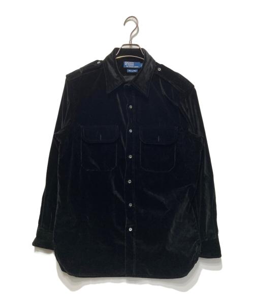 POLO RALPH LAUREN（ポロ・ラルフローレン）POLO RALPH LAUREN (ポロ・ラルフローレン) ベロアシャツ ブラック サイズ:Lの古着・服飾アイテム