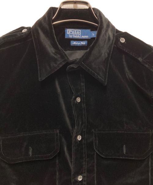 POLO RALPH LAUREN（ポロ・ラルフローレン）POLO RALPH LAUREN (ポロ・ラルフローレン) ベロアシャツ ブラック サイズ:Lの古着・服飾アイテム