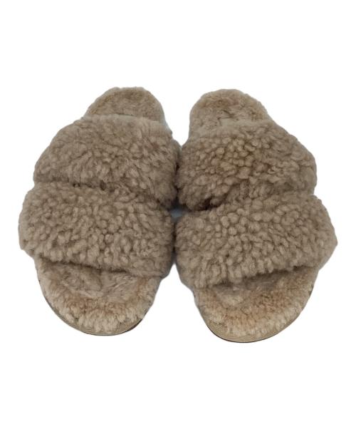 UGG（アグ）UGG (アグ) フラッフ イヤー スライドサンダル ベージュ サイズ:23の古着・服飾アイテム