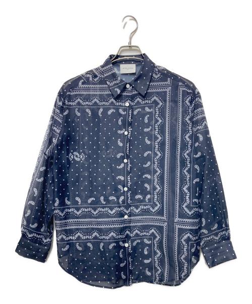UNITED ARROWS（ユナイテッドアローズ）UNITED ARROWS (ユナイテッドアローズ) オーガンジー プリント シャツ ‐ウォッシャブル‐ ネイビー サイズ:Freeの古着・服飾アイテム
