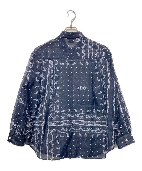 UNITED ARROWS（ユナイテッドアローズ）UNITED ARROWS (ユナイテッドアローズ) オーガンジー プリント シャツ ‐ウォッシャブル‐ ネイビー サイズ:Freeの古着・服飾アイテム