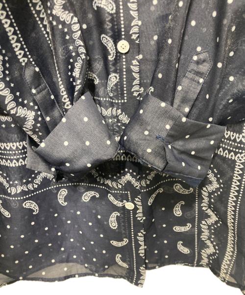 UNITED ARROWS（ユナイテッドアローズ）UNITED ARROWS (ユナイテッドアローズ) オーガンジー プリント シャツ ‐ウォッシャブル‐ ネイビー サイズ:Freeの古着・服飾アイテム