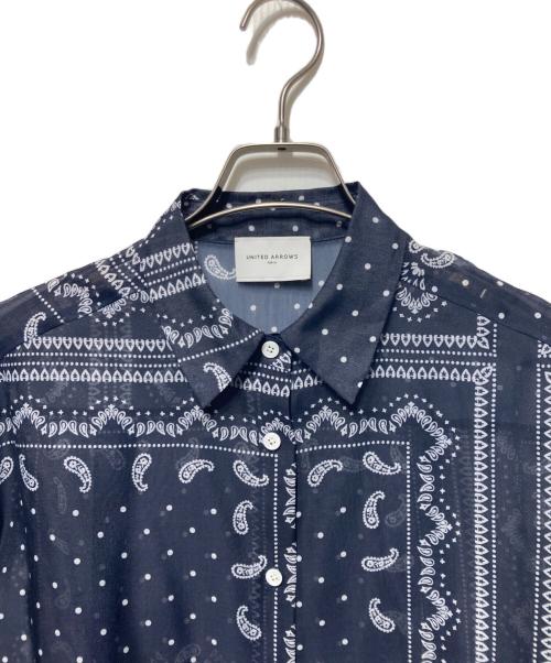UNITED ARROWS（ユナイテッドアローズ）UNITED ARROWS (ユナイテッドアローズ) オーガンジー プリント シャツ ‐ウォッシャブル‐ ネイビー サイズ:Freeの古着・服飾アイテム