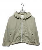 ORCIVALオーシバル）の古着「RECYCLE NYLON TAFFETA ZIP ショート ジャケット」｜ベージュ