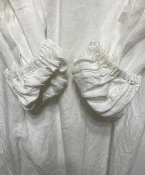 CASA FLINE（カーサフライン）CASA FLINE (カーサフライン) リネンギャザーワンピース ホワイト サイズ:Freeの古着・服飾アイテム