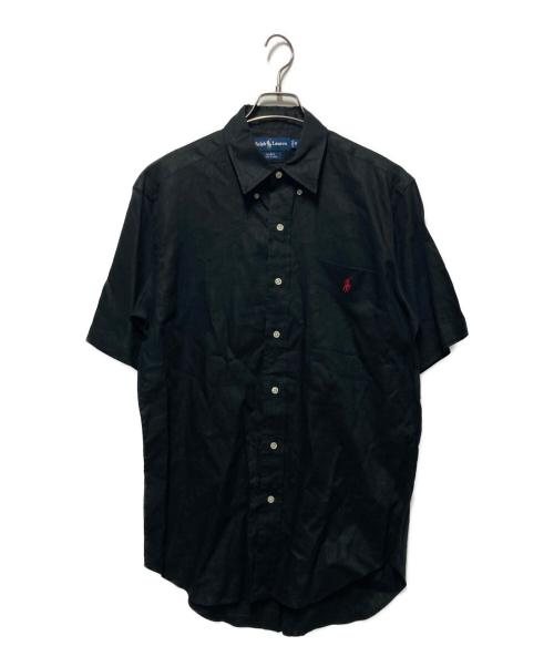 RALPH LAUREN（ラルフローレン）RALPH LAUREN (ラルフローレン) リネン半袖シャツ ブラック サイズ:Ｍの古着・服飾アイテム