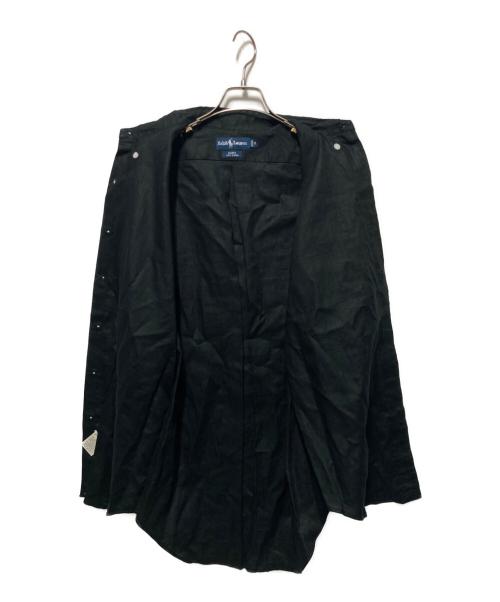 RALPH LAUREN（ラルフローレン）RALPH LAUREN (ラルフローレン) リネン半袖シャツ ブラック サイズ:Ｍの古着・服飾アイテム