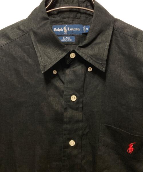 RALPH LAUREN（ラルフローレン）RALPH LAUREN (ラルフローレン) リネン半袖シャツ ブラック サイズ:Ｍの古着・服飾アイテム