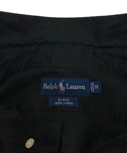 RALPH LAUREN（ラルフローレン）RALPH LAUREN (ラルフローレン) リネン半袖シャツ ブラック サイズ:Ｍの古着・服飾アイテム