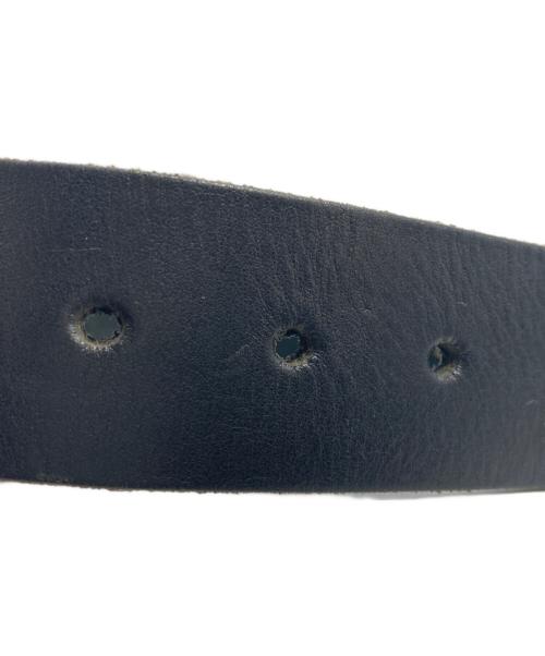 COMME des GARCONS HOMME PLUS（コムデギャルソンオムプリュス）COMME des GARCONS HOMME PLUS (コムデギャルソンオムプリュス) 2連チェーン装飾レザーベルト ブラックの古着・服飾アイテム