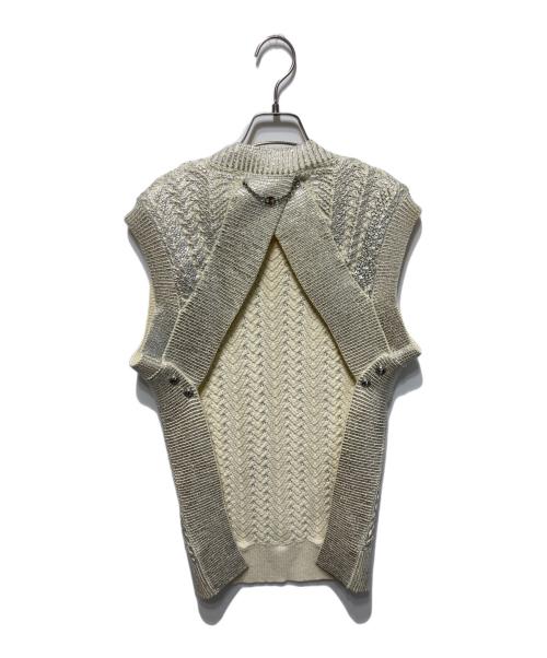 rabanne（ラバンヌ）rabanne (ラバンヌ) ニットベスト ベージュ サイズ:XSの古着・服飾アイテム