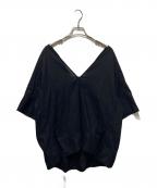 anukeアンヌーク）の古着「V-neck Gather Blouse/Vネックギャザーブラウス」｜ブラック