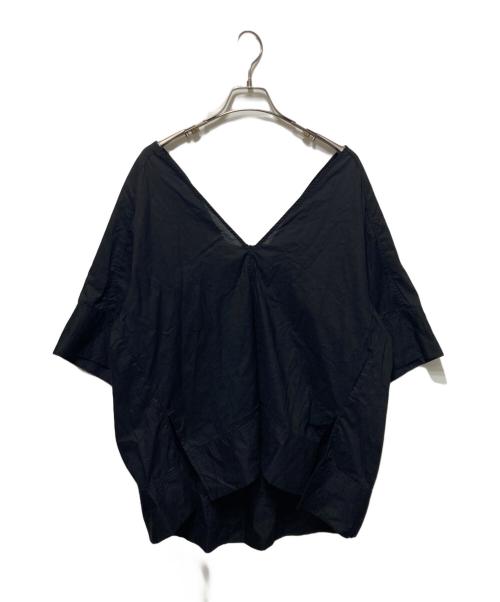 anuke（アンヌーク）anuke (アンヌーク) V-neck Gather Blouse/Vネックギャザーブラウス ブラック サイズ:freeの古着・服飾アイテム